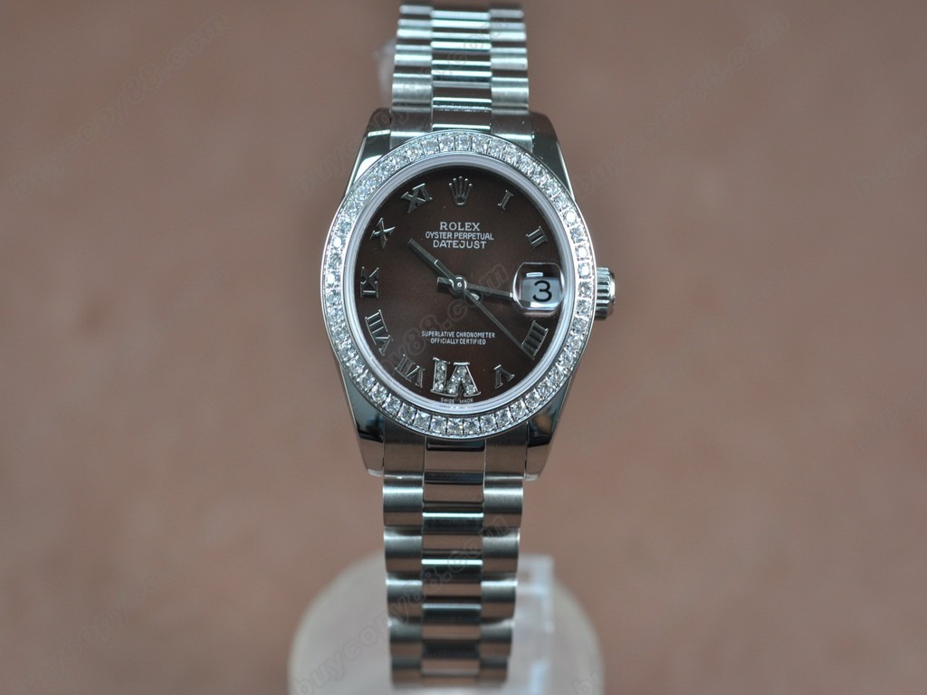 勞力士【男性用】 DateJust 36mm SS/SS Diamonds White Dial A-2836-2 自動機芯搭載1