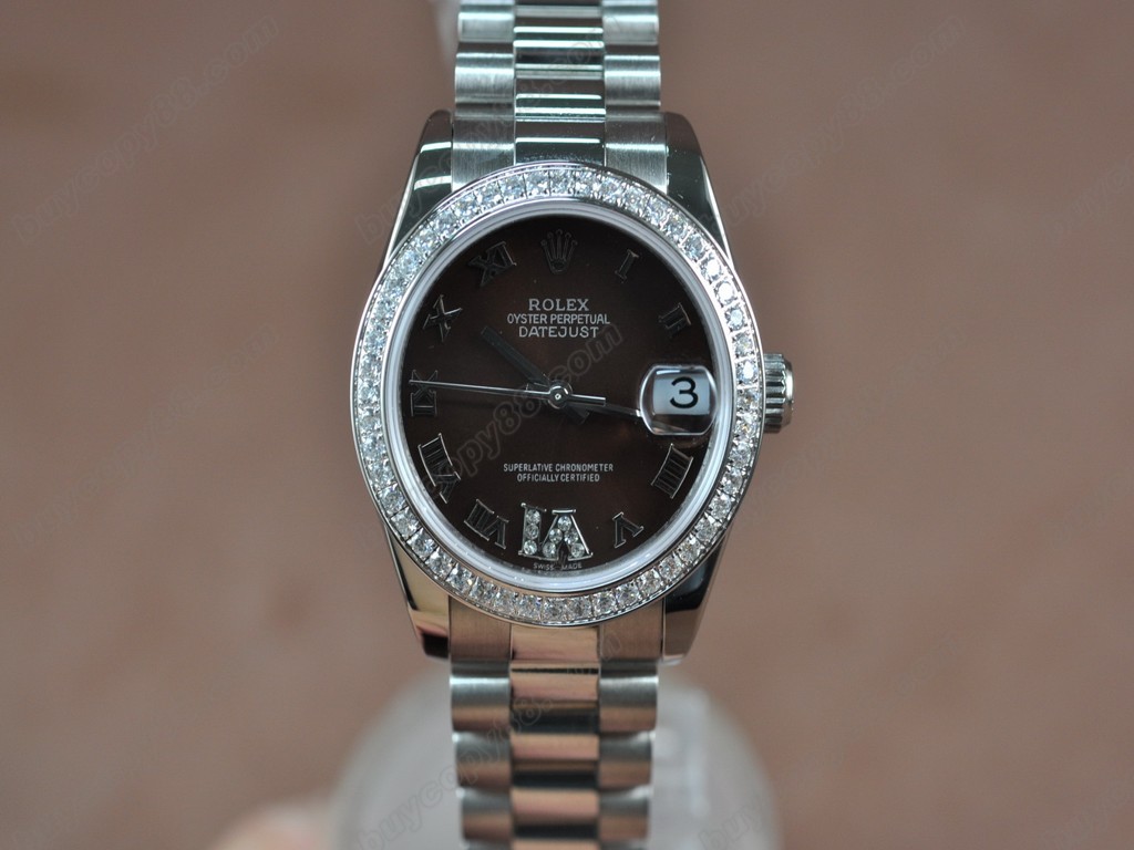 勞力士【男性用】 DateJust 36mm SS/SS Diamonds White Dial A-2836-2 自動機芯搭載2