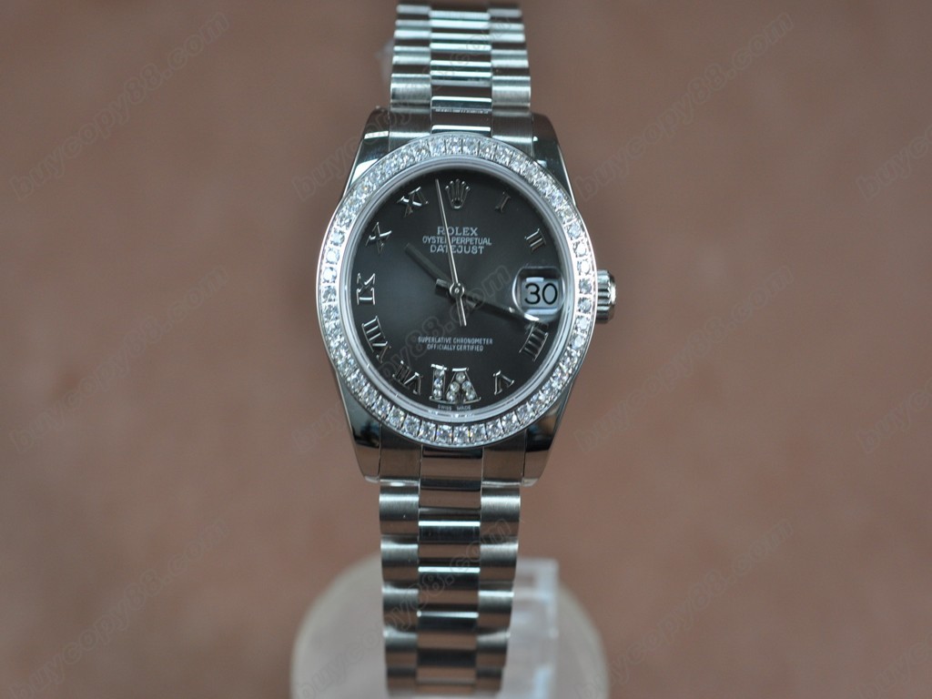 勞力士【男性用】DateJust 36mm SS/SS Diamonds White Dial A-2836-2 自動機芯搭載0