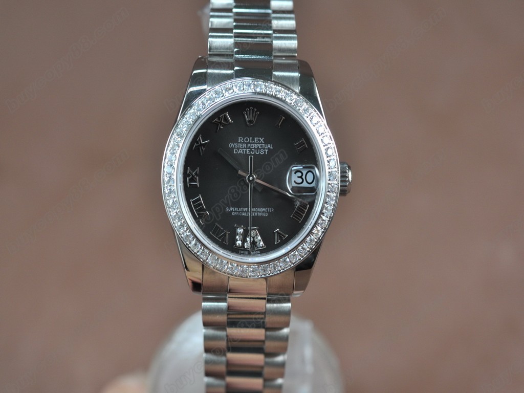 勞力士【男性用】DateJust 36mm SS/SS Diamonds White Dial A-2836-2 自動機芯搭載1