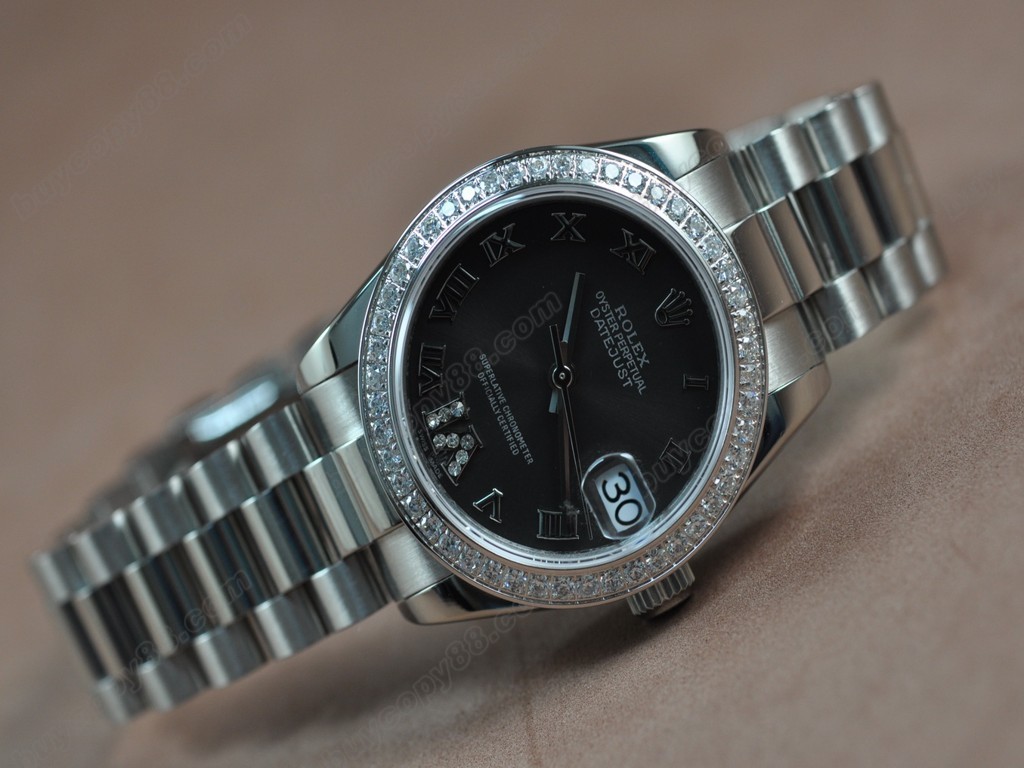 勞力士【男性用】DateJust 36mm SS/SS Diamonds White Dial A-2836-2 自動機芯搭載2