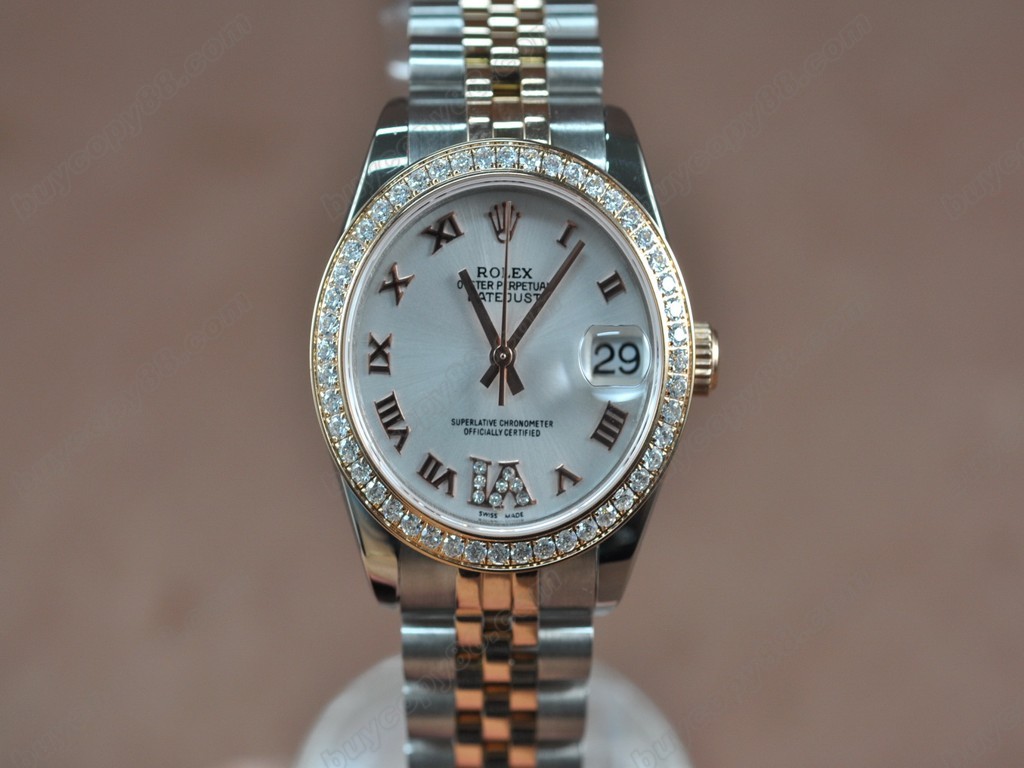 勞力士【男性用】 DateJust 36mm TT Diamonds White Dial A-2836-2 自動機芯搭載5