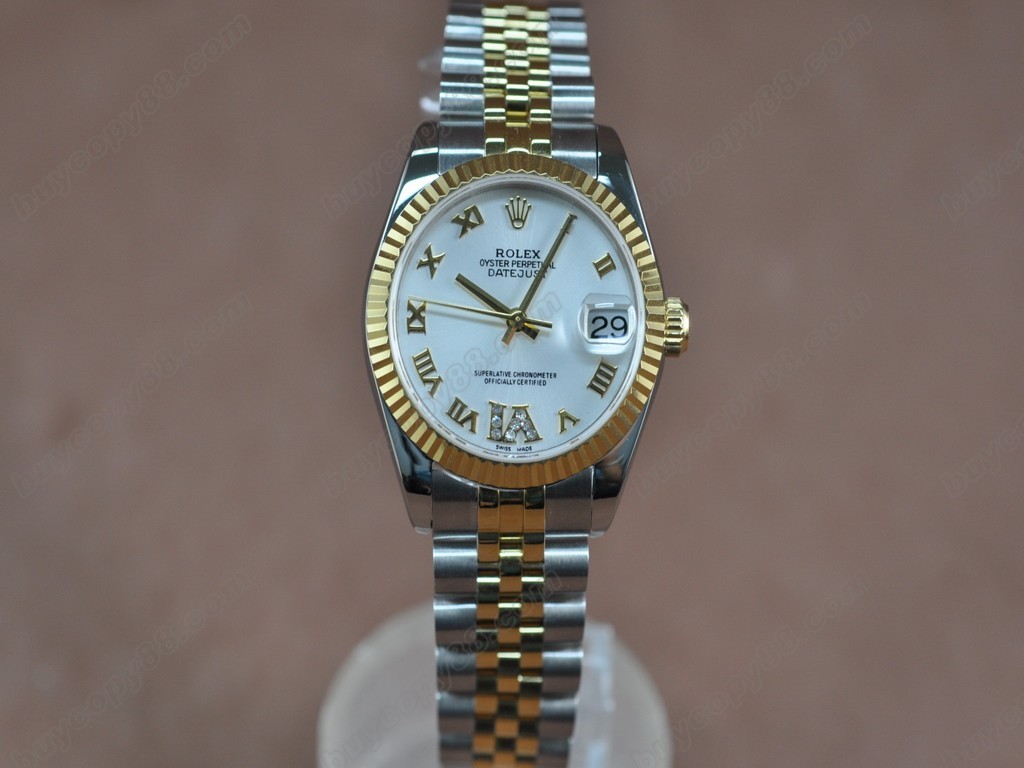 勞力士【男性用】DateJust 36mm TT White Dial A-2836-2 自動機芯搭載6