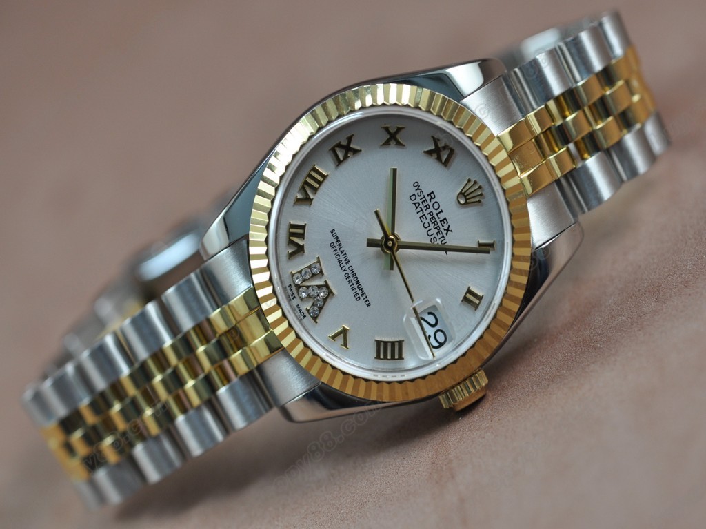 勞力士【男性用】DateJust 36mm TT White Dial A-2836-2 自動機芯搭載3