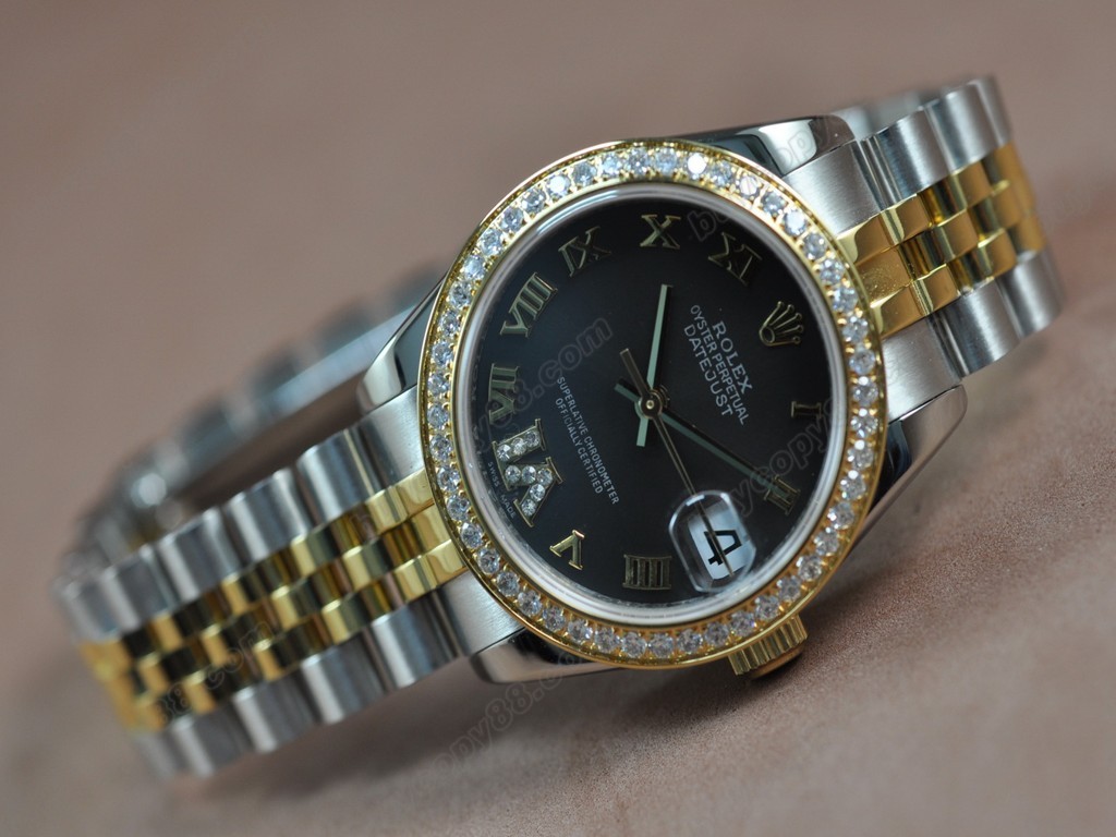 勞力士【男性用】DateJust 36mm TT Diamonds White Dial A-2836-2自動機芯搭載2