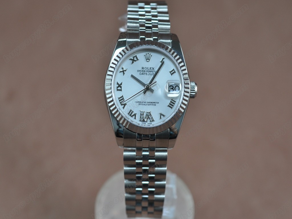 勞力士【男性用】DateJust 36mm SS/SS White Dial A-2836-2 自動機芯搭載6