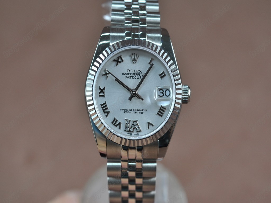 勞力士【男性用】DateJust 36mm SS/SS White Dial A-2836-2 自動機芯搭載0