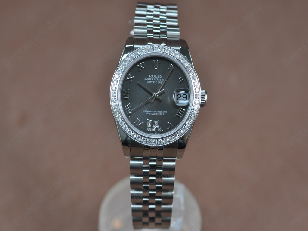 勞力士【男性用】DateJust 36mm SS/SS Diamonds White Dial A-2836-2 自動機芯搭載0