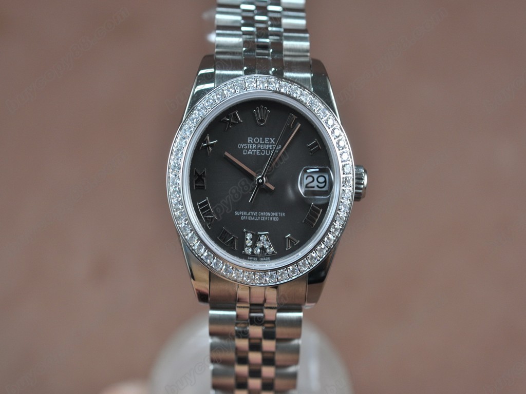 勞力士【男性用】DateJust 36mm SS/SS Diamonds White Dial A-2836-2 自動機芯搭載1