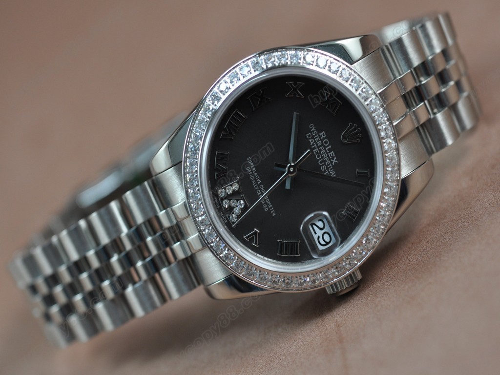 勞力士【男性用】DateJust 36mm SS/SS Diamonds White Dial A-2836-2 自動機芯搭載2