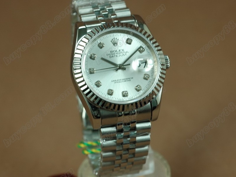 勞力士【男性用】 DateJust 36mm SS/SS White Dial A-2836-2自動機芯搭載0