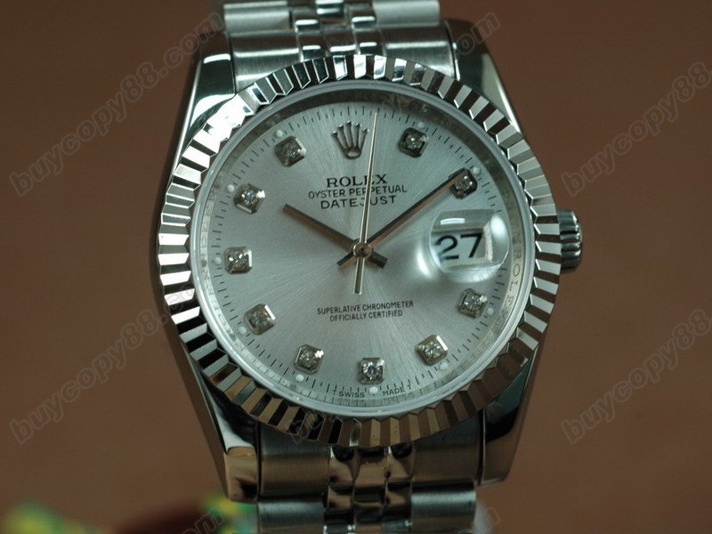 勞力士【男性用】 DateJust 36mm SS/SS White Dial A-2836-2自動機芯搭載2