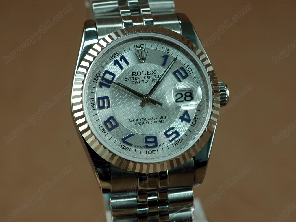 勞力士【男性用】DateJust 36mm SS/SS White Dial A-2836-2自動機芯搭載 1