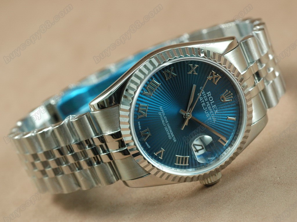 勞力士【男性用】DateJust 36mm SS/SS White Dial A-2836-2自動機芯搭載 1