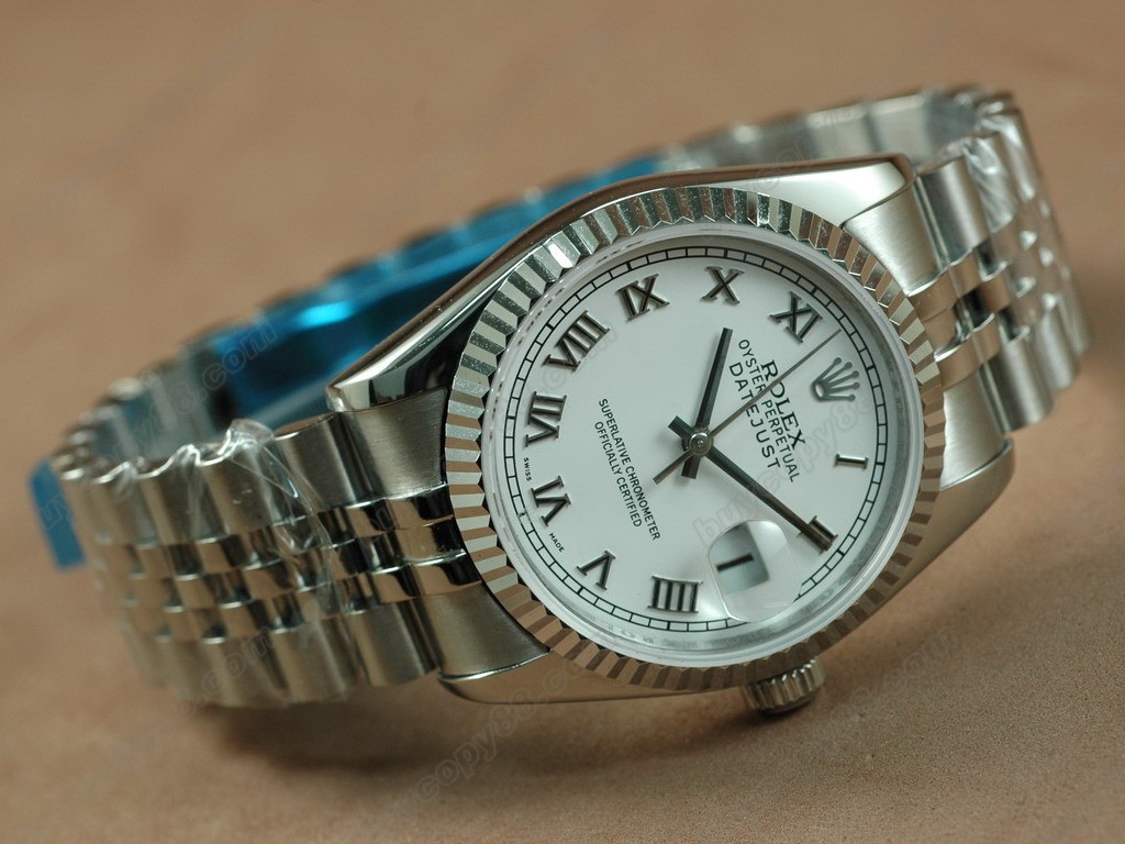 勞力士【男性用】DateJust 36mm SS/SS White Dial A-2836-2自動機芯搭載 2