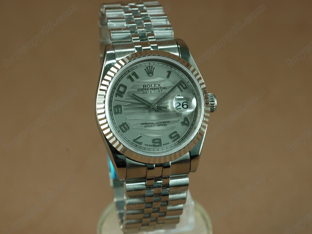 勞力士【男性用】DateJust 36mm SS/SS White Dial A-2836-2自動機芯搭載 0