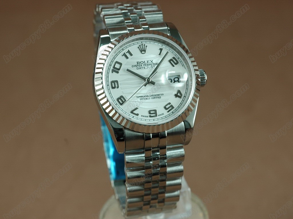 勞力士【男性用】DateJust 36mm SS/SS White Dial A-2836-2自動機芯搭載 0