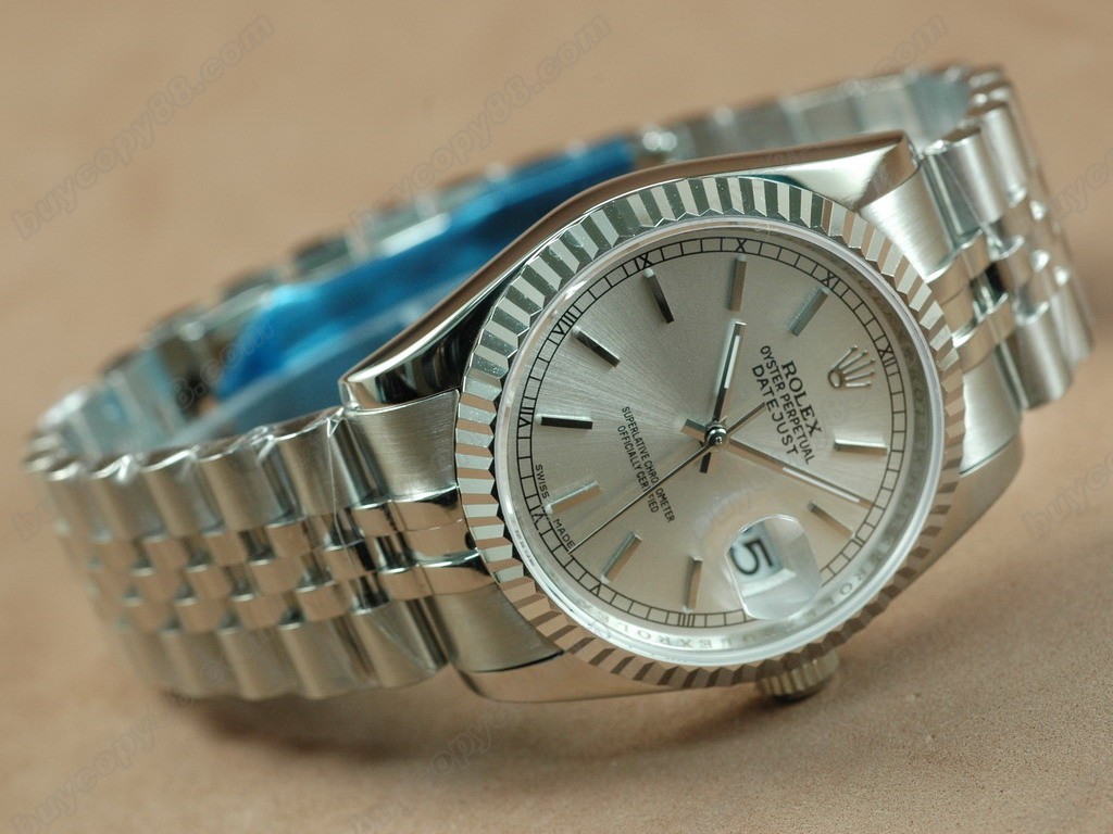 勞力士【男性用】 DateJust 36mm SS/SS White Dial A-2836-2自動機芯搭載2