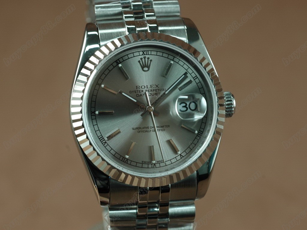 勞力士【男性用】 DateJust 36mm SS/SS White Dial A-2836-2自動機芯搭載0