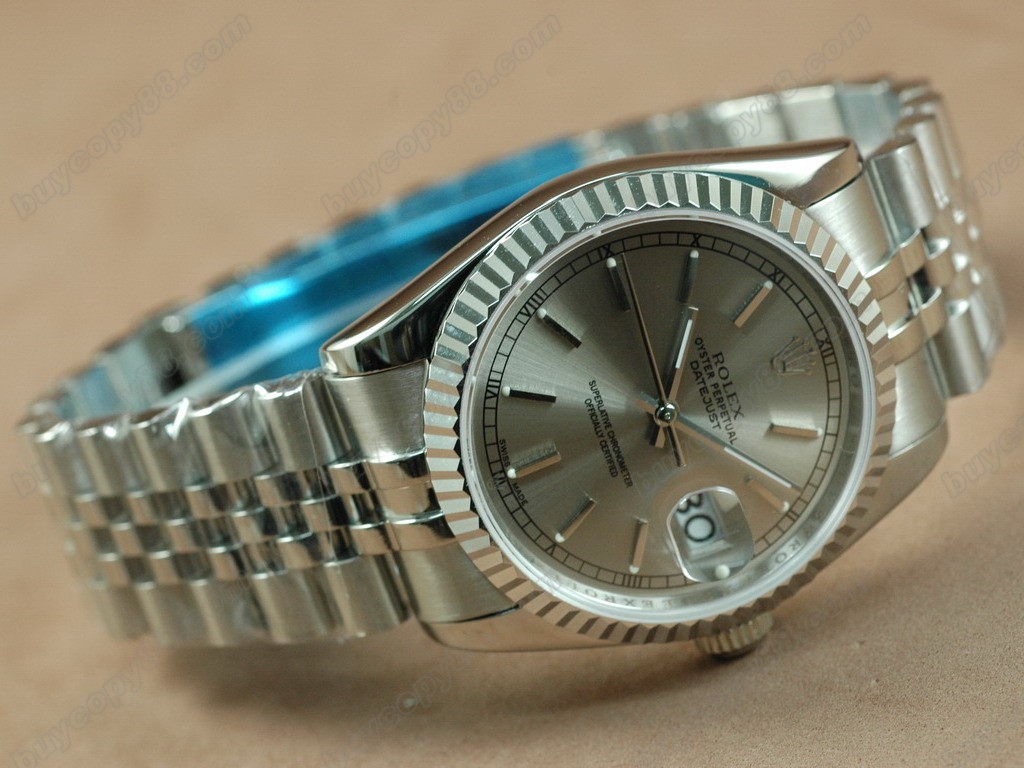 勞力士【男性用】 DateJust 36mm SS/SS White Dial A-2836-2自動機芯搭載1