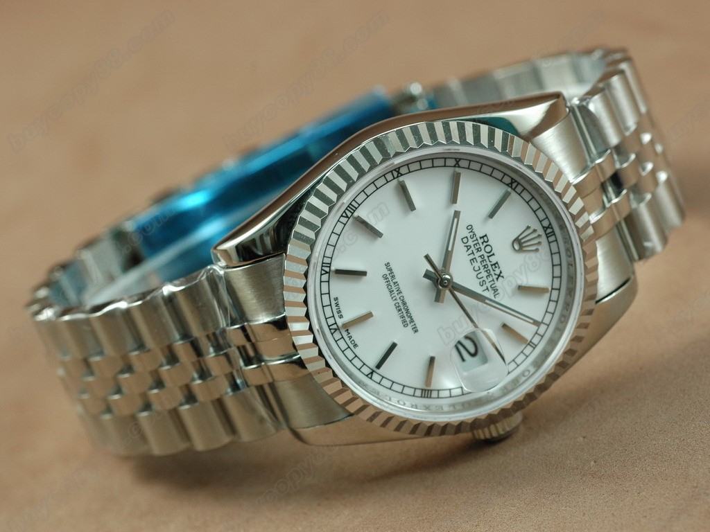 勞力士【男性用】 DateJust 36mm SS/SS White Dial A-2836-2自動機芯搭載1