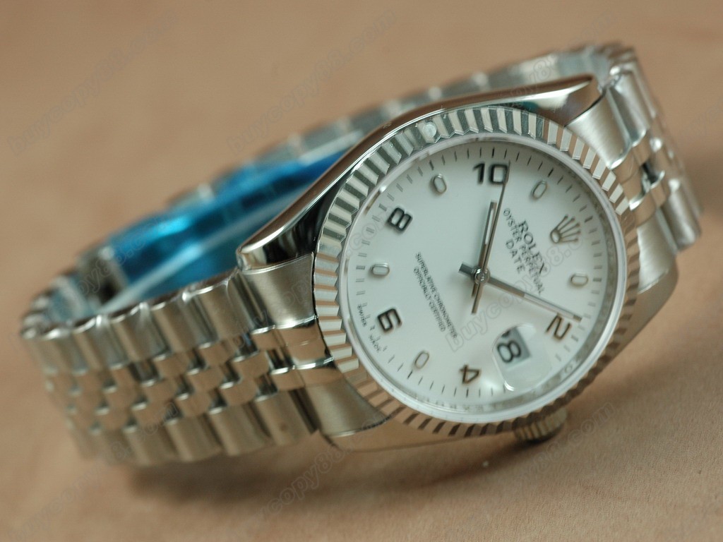 勞力士【男性用】DateJust 36mm SS/SS White Dial A-2836-2 自動機芯搭載0