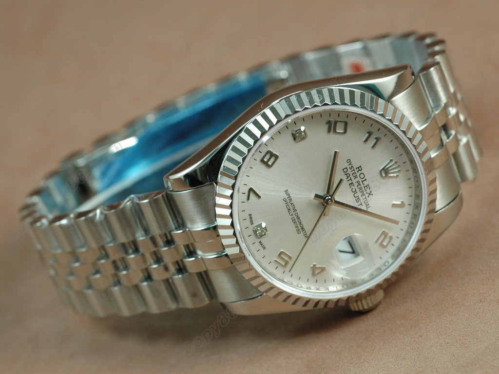 勞力士【男性用】 DateJust 36mm SS/SS White Dial A-2836-2自動機芯搭載0