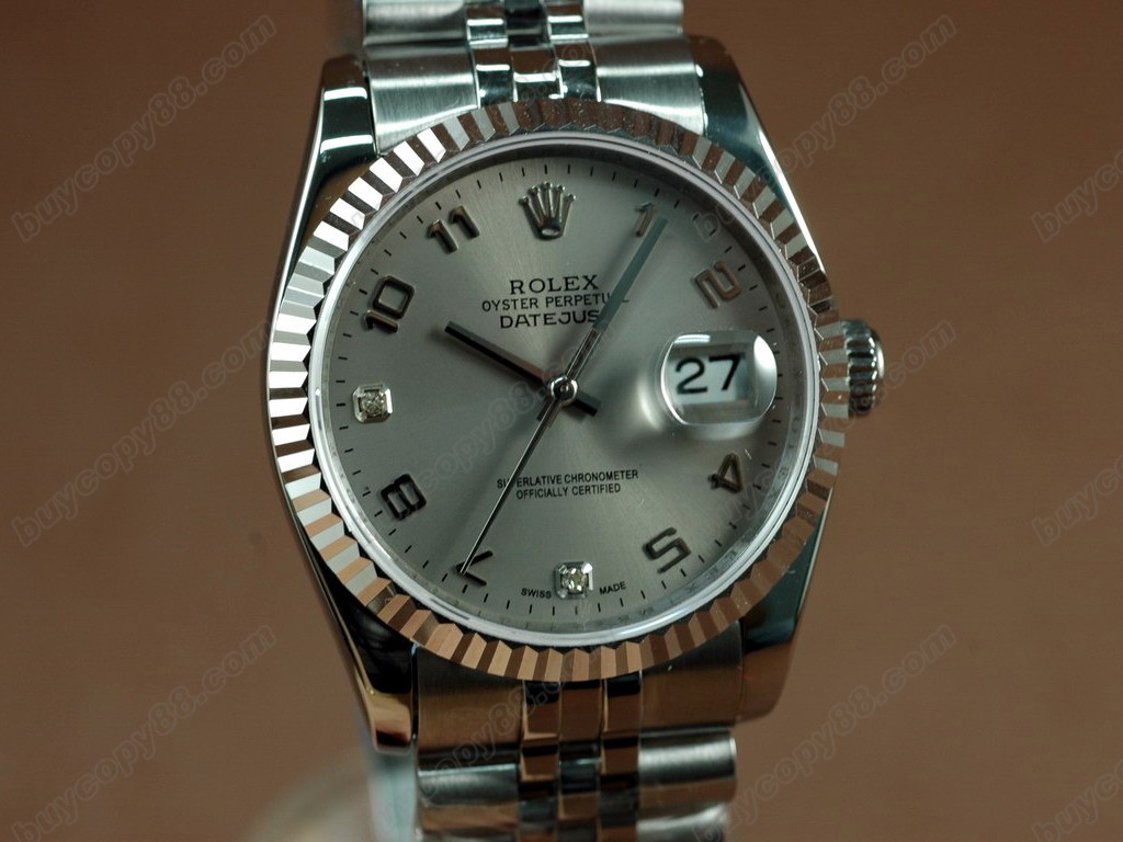 勞力士【男性用】 DateJust 36mm SS/SS White Dial A-2836-2自動機芯搭載3