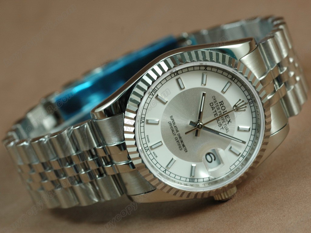 勞力士【男性用】 DateJust 36mm SS/SS White Dial A-2836-2自動機芯搭載1