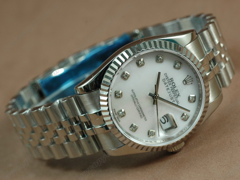 勞力士【男性用】DateJust 36mm SS/SS White Dial A-2836-2 自動機芯搭載2