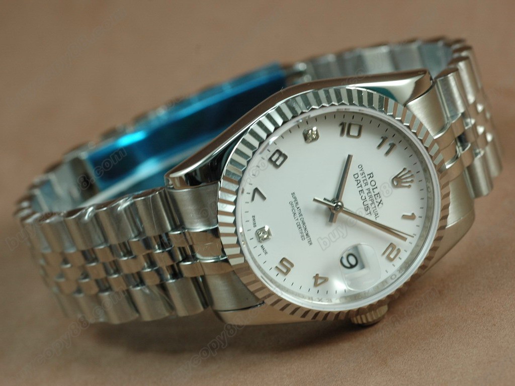 勞力士【男性用】DateJust 36mm SS/SS White Dial A-2836-2 自動機芯搭載2