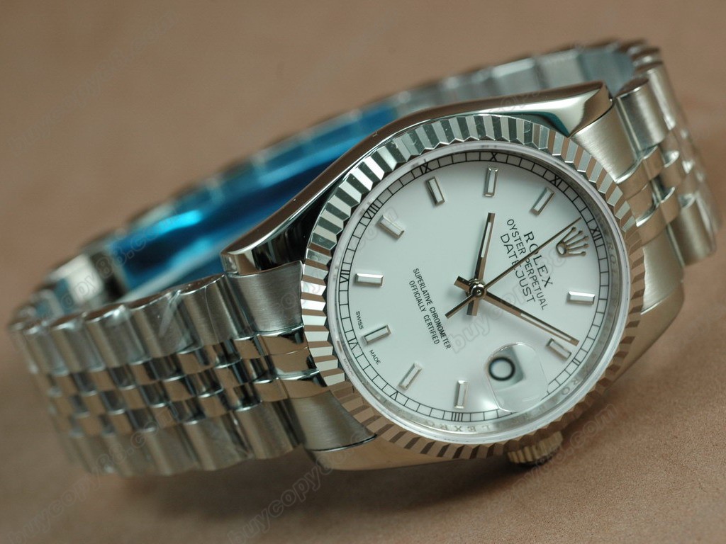 勞力士【男性用】DateJust 36mm SS/SS White Dial A-2836-2 自動機芯搭載2