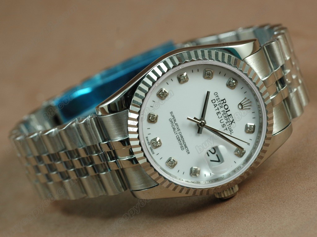 勞力士【男性用】DateJust 36mm SS/SS White Dial A-2836-2 自動機芯搭載2