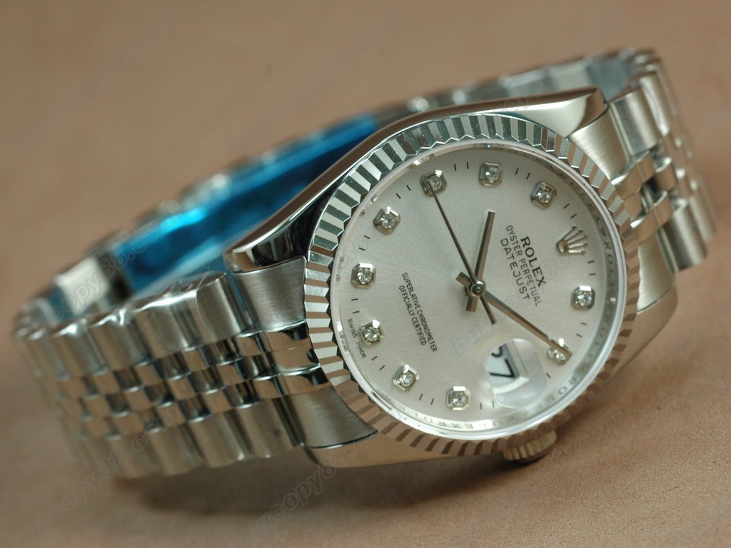 勞力士【男性用】DateJust 36mm SS/SS White Dial A-2836-2 自動機芯搭載2