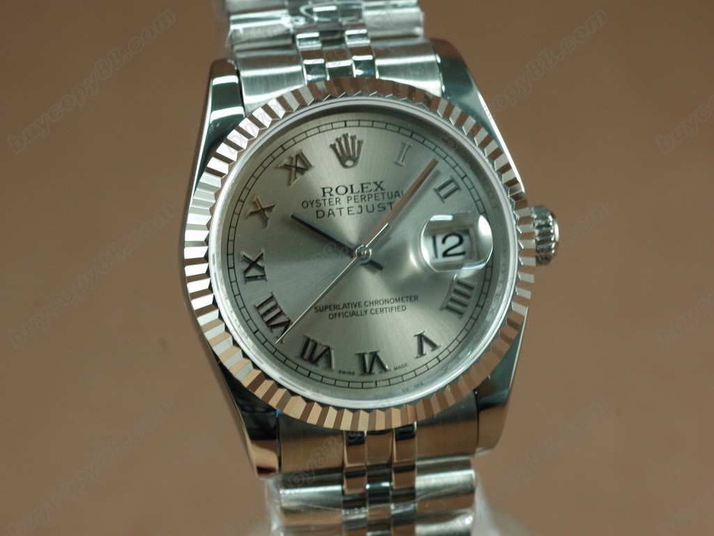 勞力士【男性用】 DateJust 36mm SS/SS White Dial A-2836-2自動機芯搭載0