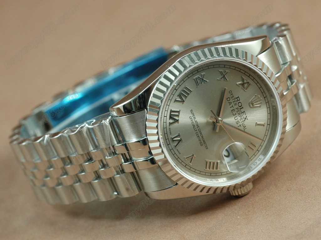 勞力士【男性用】 DateJust 36mm SS/SS White Dial A-2836-2自動機芯搭載2