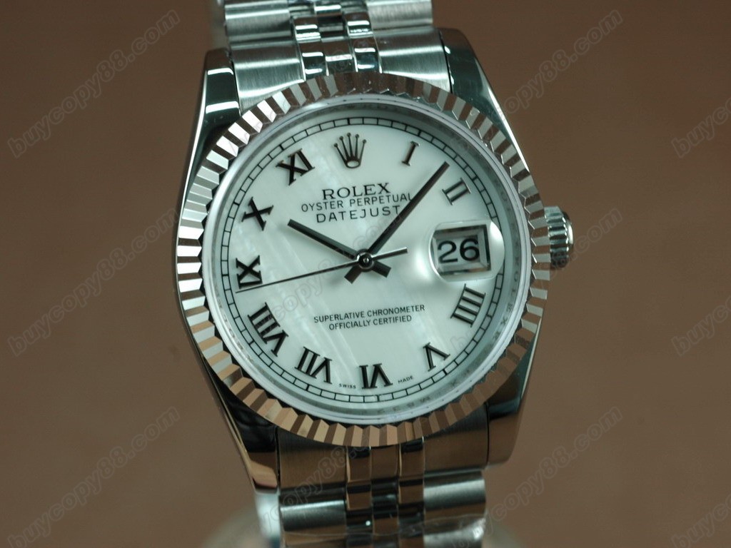 勞力士【男性用】 DateJust 36mm SS/SS White Dial A-2836-2 自動機芯搭載1