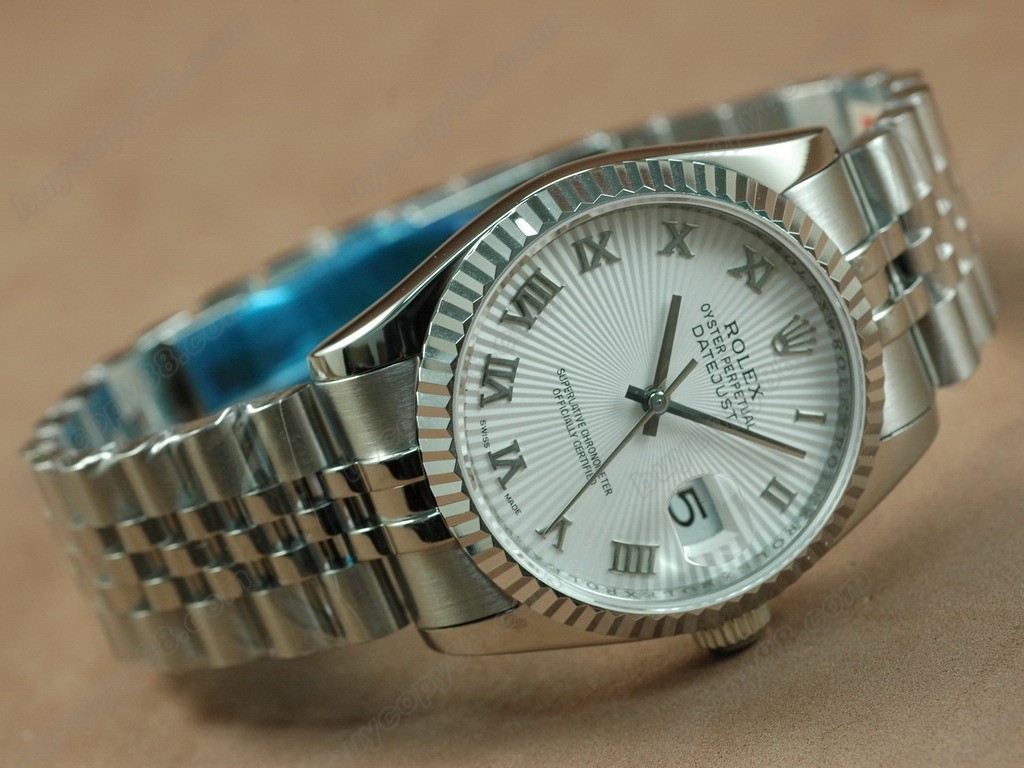 勞力士【男性用】DateJust 36mm SS/SS White Dial A-2836-2 自動機芯搭載1