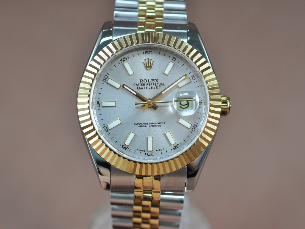 勞力士【男性用】 DateJust 41mm TT White Dial A-2836-2 自動機芯搭載0