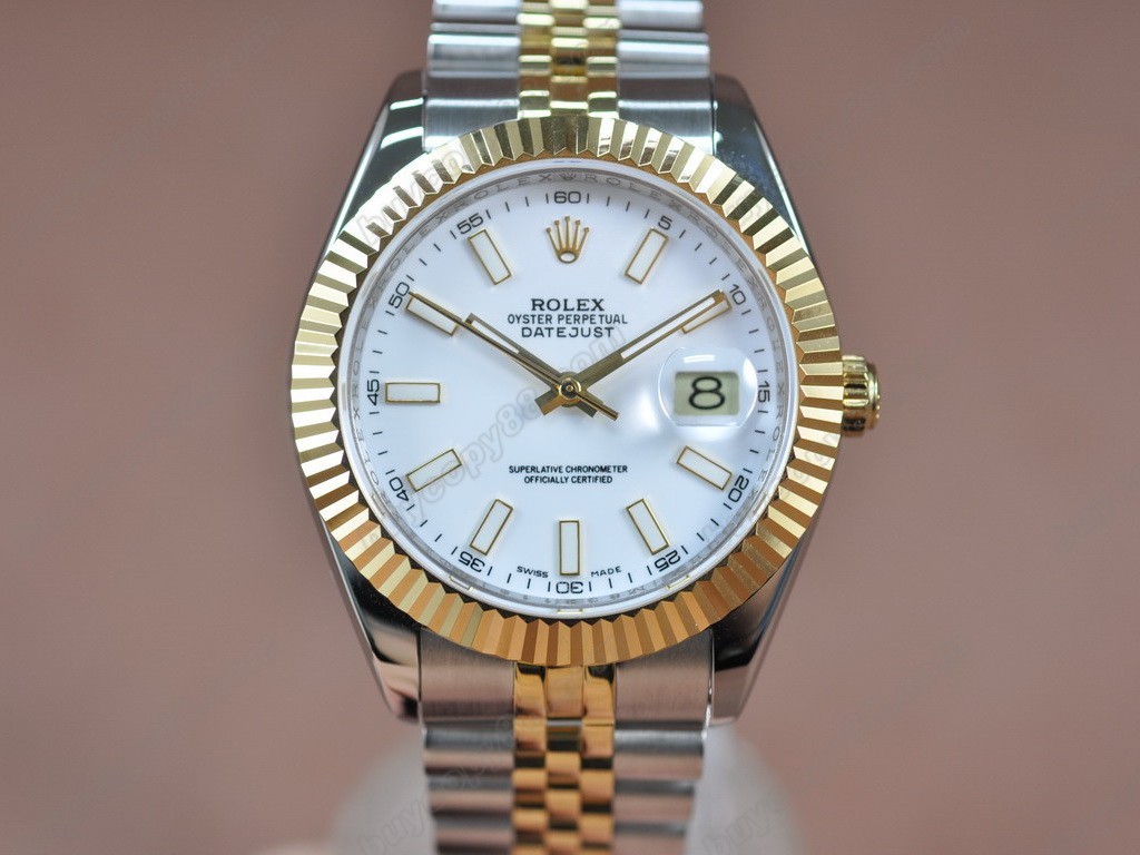 勞力士【男性用】DateJust 41mm TT White Dial A-2836-2 自動機芯搭載1