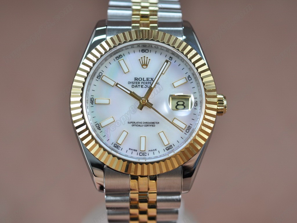 勞力士【男性用】DateJust 36mm TT White Dial A-2836-2 自動機芯1