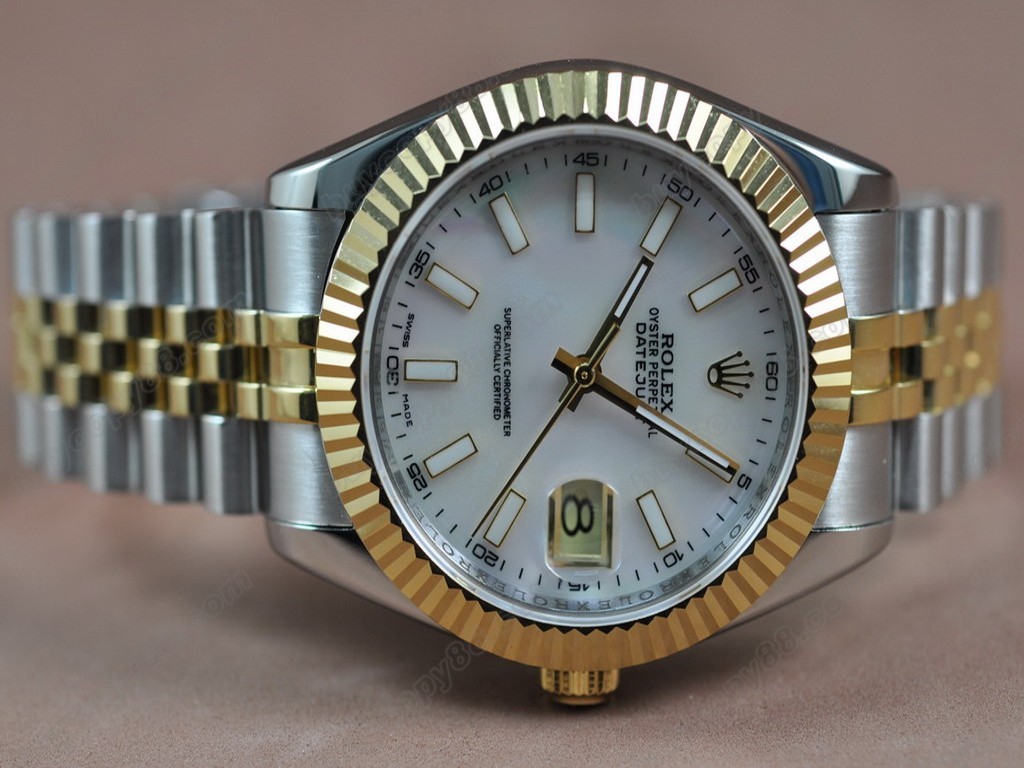 勞力士【男性用】DateJust 36mm TT White Dial A-2836-2 自動機芯0