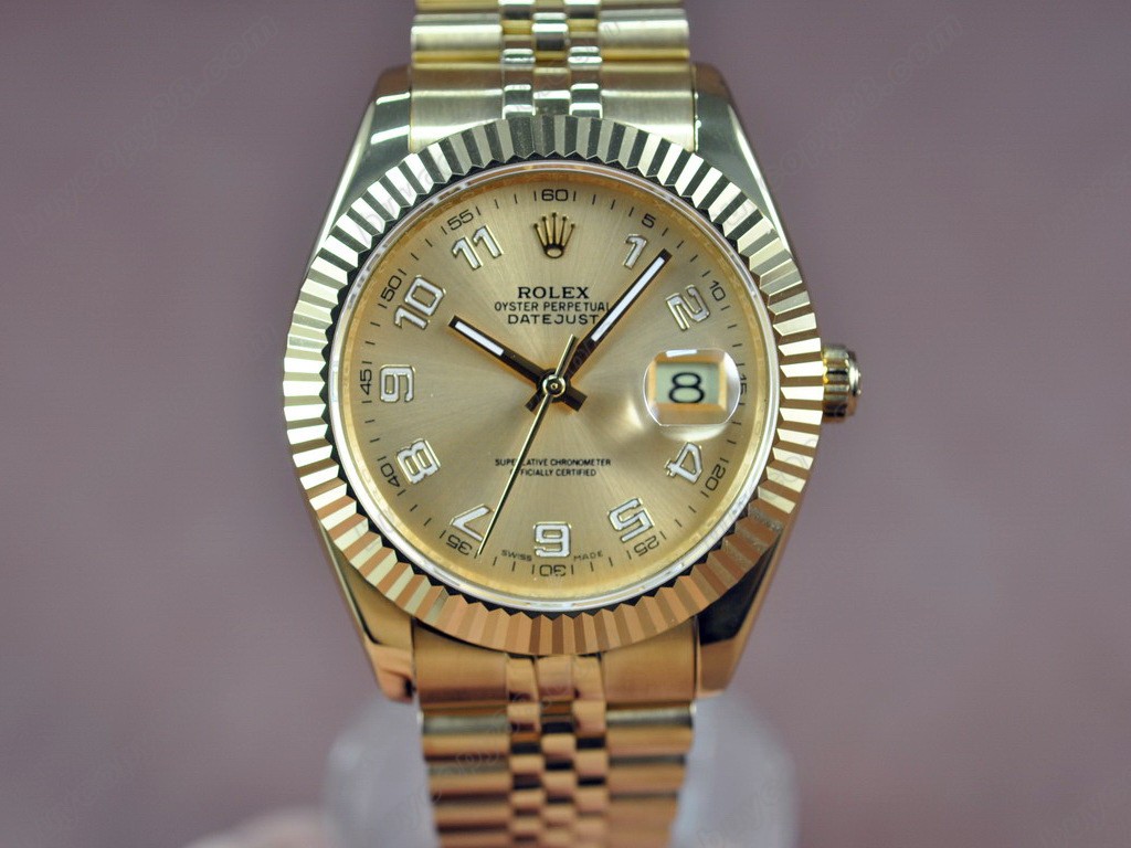 勞力士【男性用】DateJust 41mm Full YG White Dial A-2836-2 自動機芯搭載0