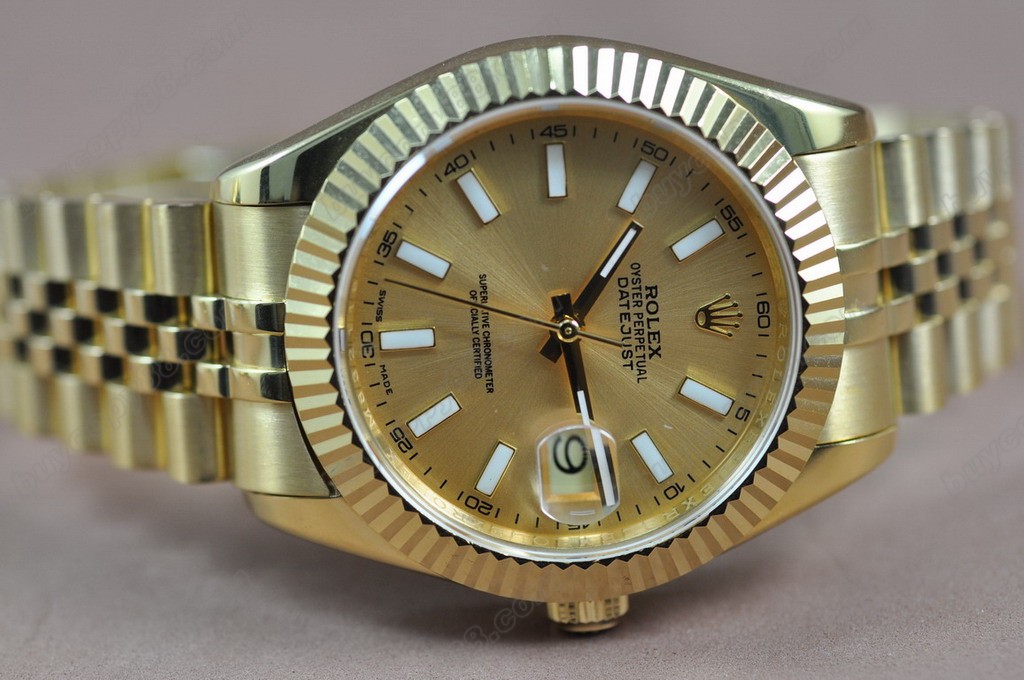 勞力士【男性用】DateJust 41mm Full YG White Dial A-2836-2 自動機芯搭載1