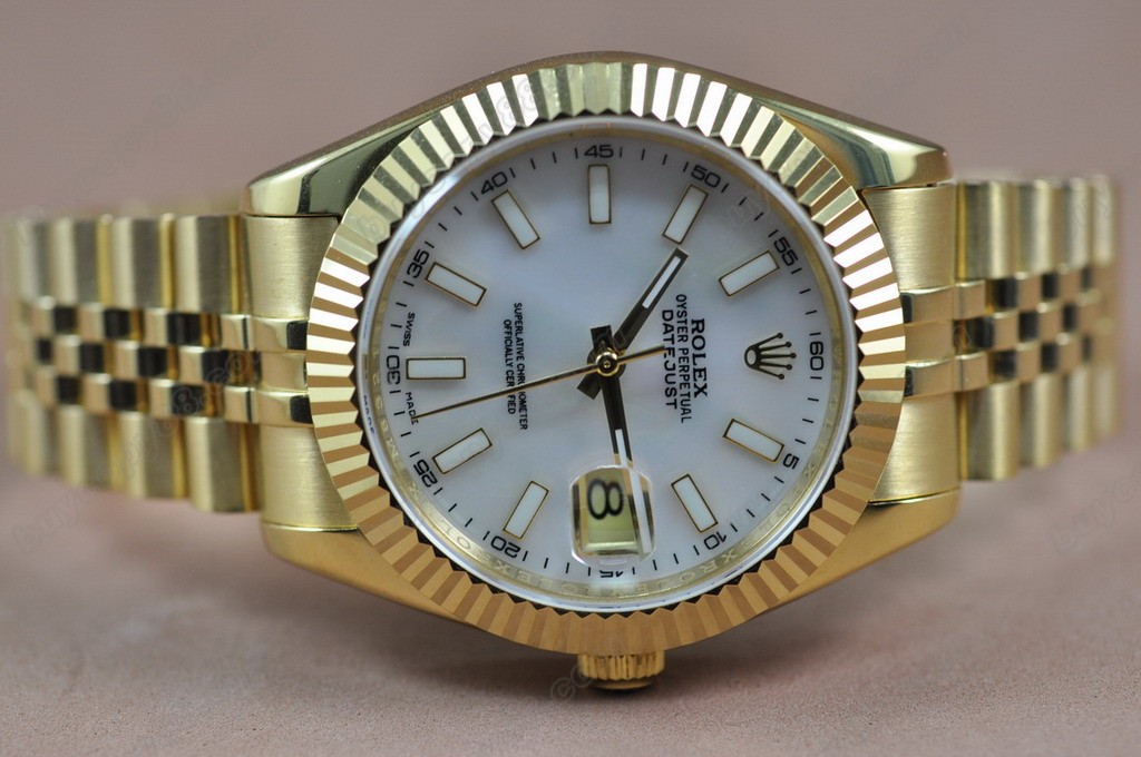 勞力士【男性用】DateJust 41mm Full YG White Dial A-2836-2 自動機芯搭載2