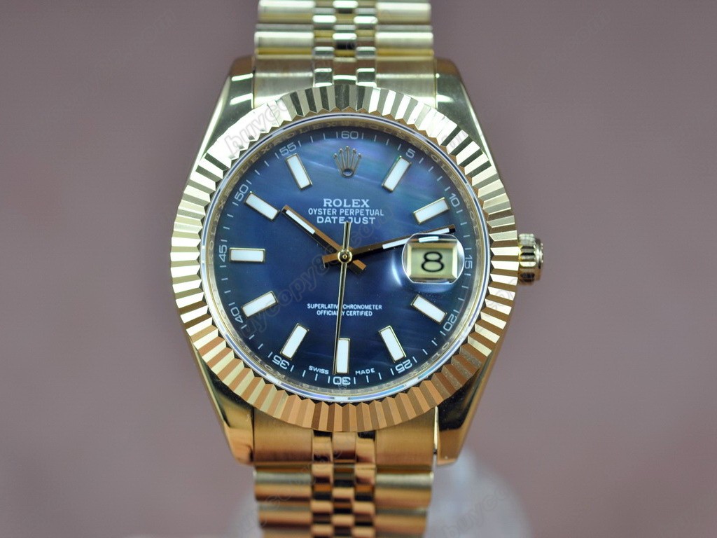 勞力士【男性用】DateJust 41mm Full YG White Dial A-2836-2 自動機芯搭載0