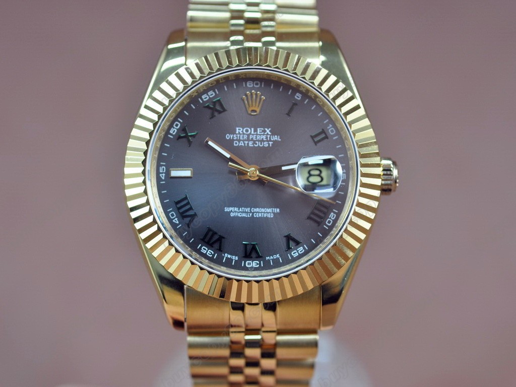 勞力士【男性用】DateJust 41mm Full YG White Dial A-2836-2 自動機芯搭載0