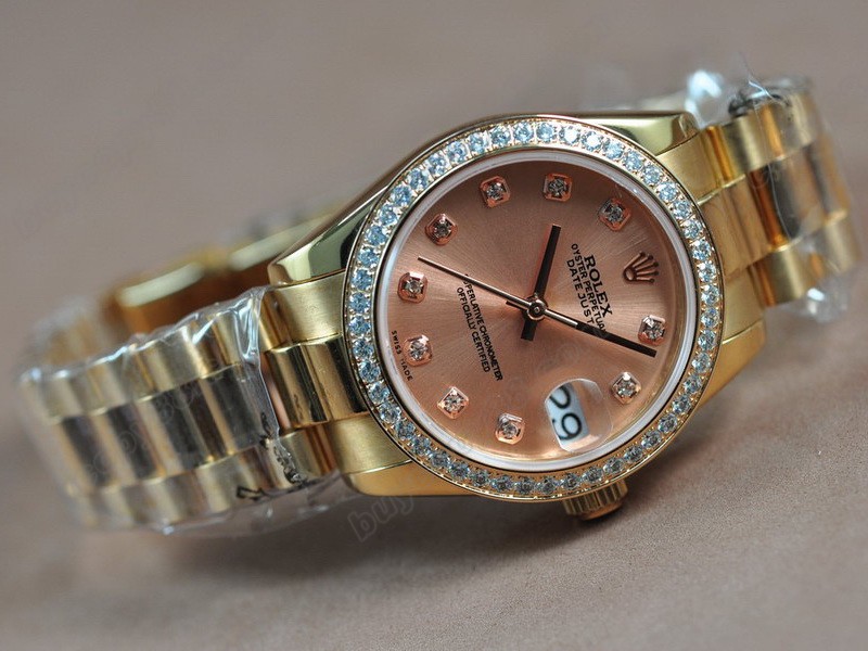 勞力士【女性用】DateJust 26mm Full RG Diamonds White Dial A-2671-2 自動機芯搭載6