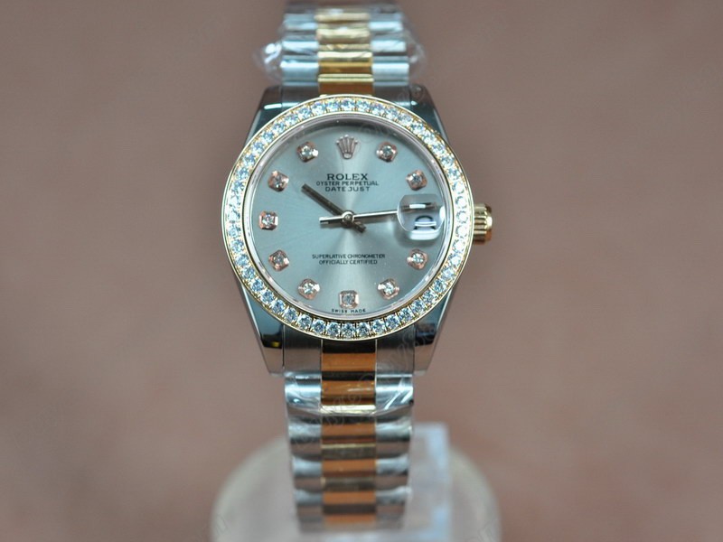 勞力士【男性用】 DateJust 36mm TT Diamonds White Dial A-2836-2 自動機芯搭載0