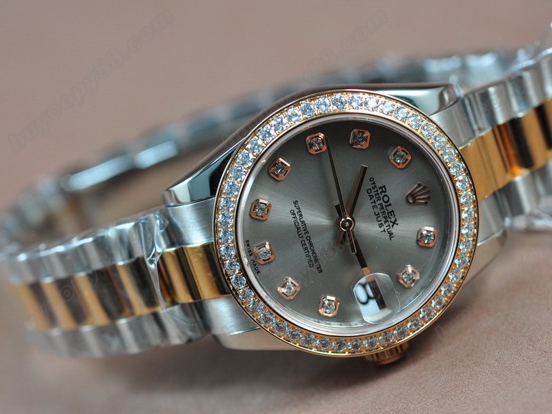 勞力士【男性用】 DateJust 36mm TT Diamonds White Dial A-2836-2 自動機芯搭載3